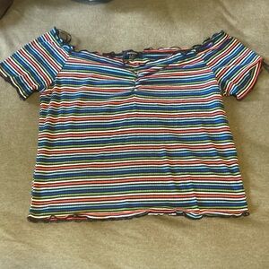 Ambiance Off the shoulder striped top multi colored